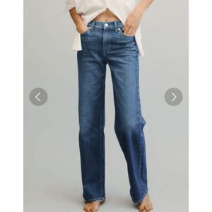 AYR The Secret Sauce Jeans Wide Leg Medium Wash High Rise Relaxed Size 34S